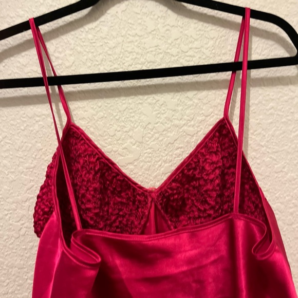 Cinema & Etoile Pink Strappy Sleep Shirt Satin Top Lingerie Vintage Women Size L - Picture 6 of 10
